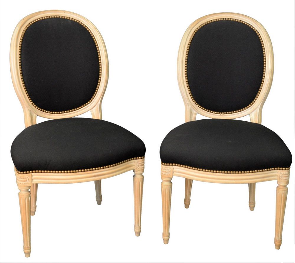 Appraisal: Set of Eight Louis XVI Style Chairs height inches Set