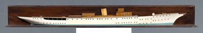 Appraisal: Half-model of steam yacht wood construction hull painted white with