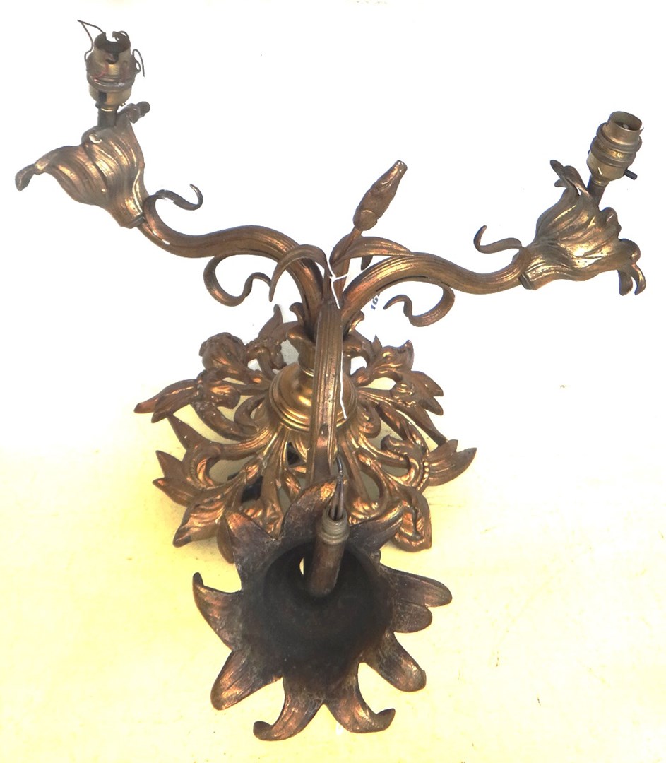 Appraisal: An ormolu ceiling light early th century with pierced foliate