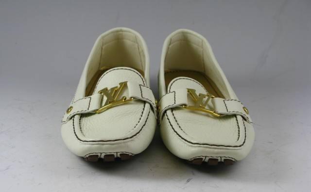 Appraisal: Pair of Monte Carlo Louis Vuitton Loafers in white leather