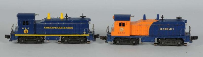 Appraisal: Lot of Lionel O-Gauge Diesel Switchers Description Post-war Includes Seaboard