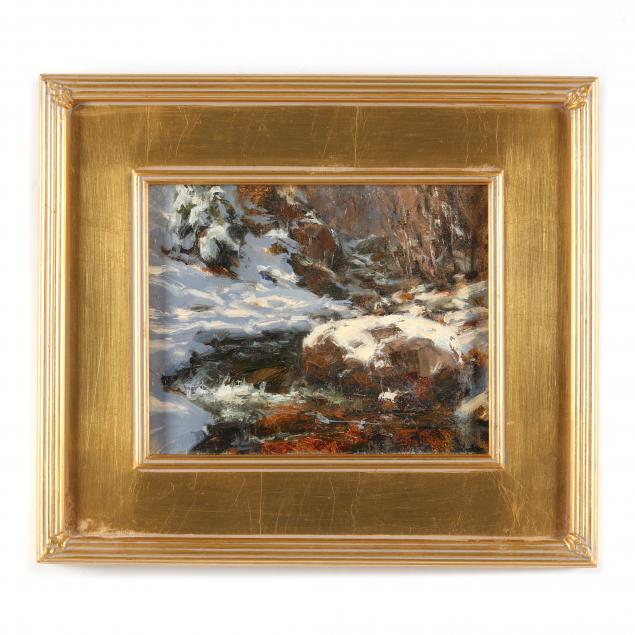 Appraisal: DAVID BALLEW AMERICAN B STREAM STUDY WINTER Oil on linen