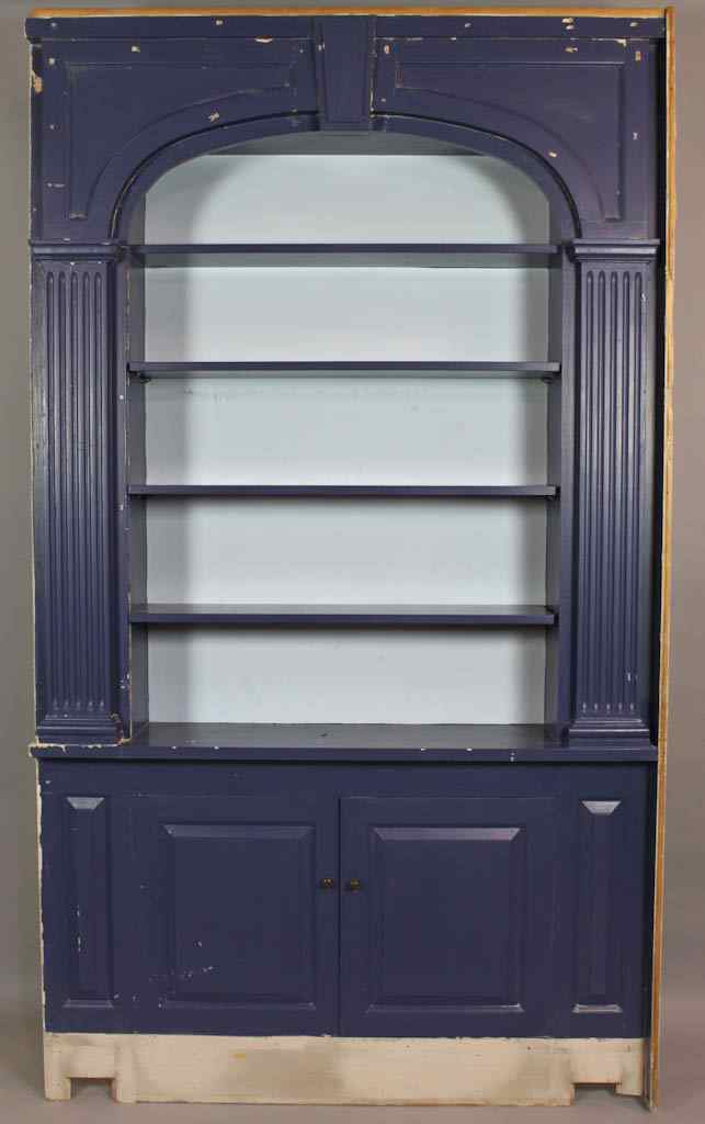 Appraisal: LARGE FEDERAL STYLE BLUE PAINTED ARCHITECTURAL BUILT-IN OPEN BOOKCASE CABINET