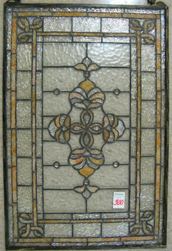 Appraisal: STAINED AND LEADED GLASS WINDOW PANEL with several glass types