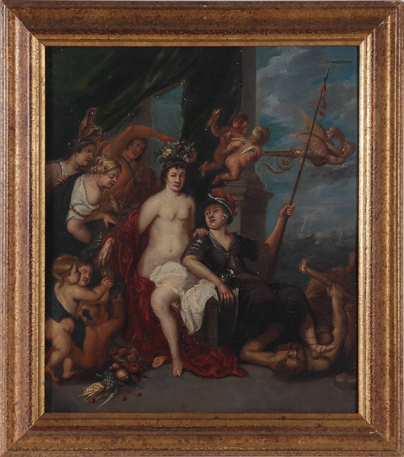 Appraisal: Italian school th century ALLEGORICAL SCENE oil on copper unsigned