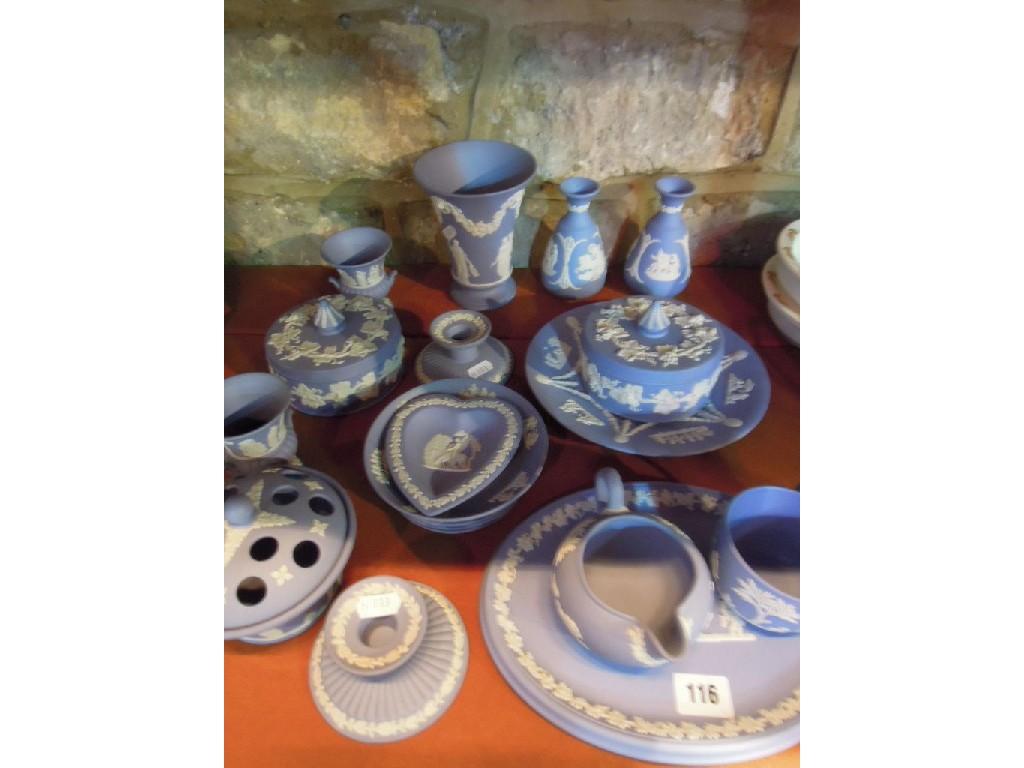 Appraisal: An interesting collection of Wedgwood blue and white Jasperware including