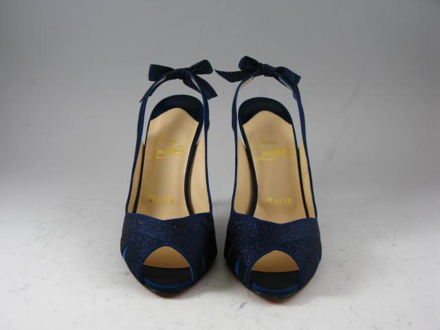 Appraisal: Pair of Navy Christian Louboutin Heels quite elegant with glitter