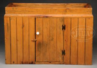 Appraisal: PINE SINGLE DOOR WAINSCOT DRY SINK PINE SINGLE DOOR WAINSCOT