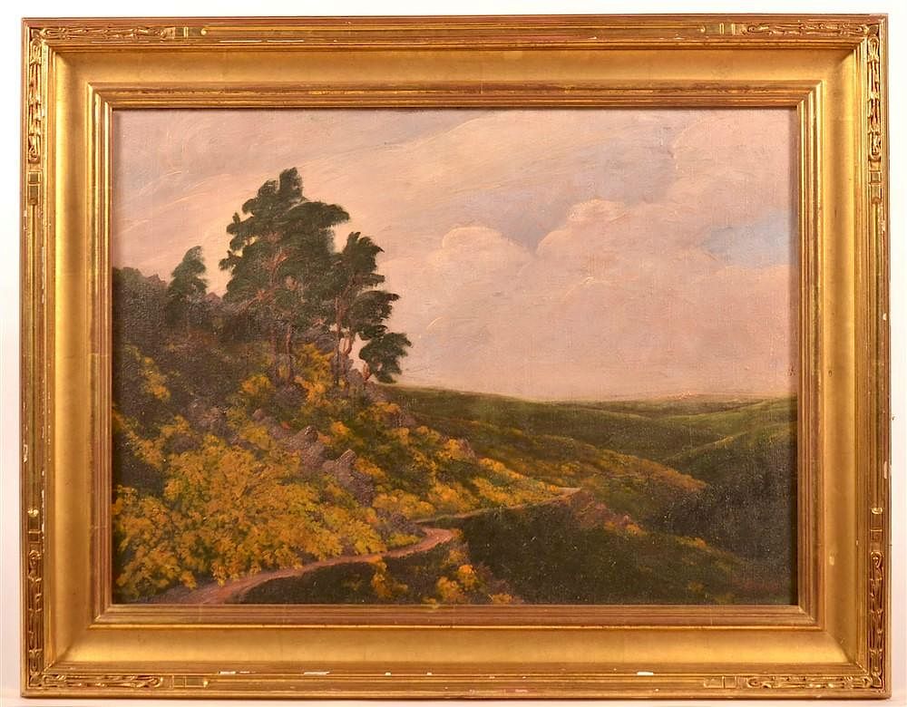 Appraisal: th C CA Oil on Canvas Lanscape th C CA