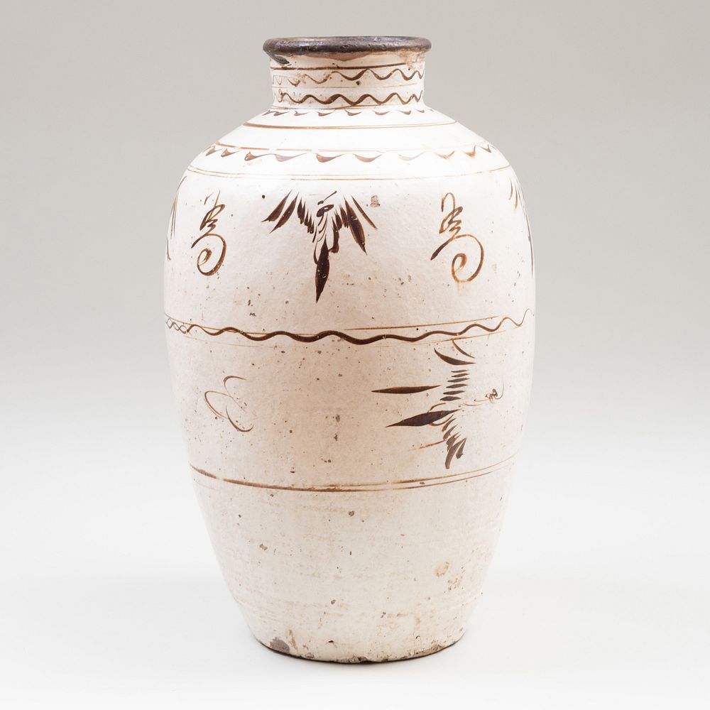 Appraisal: Cizhou Pottery Vase x in Bruun Rasmussen Copenhagen Denmark September