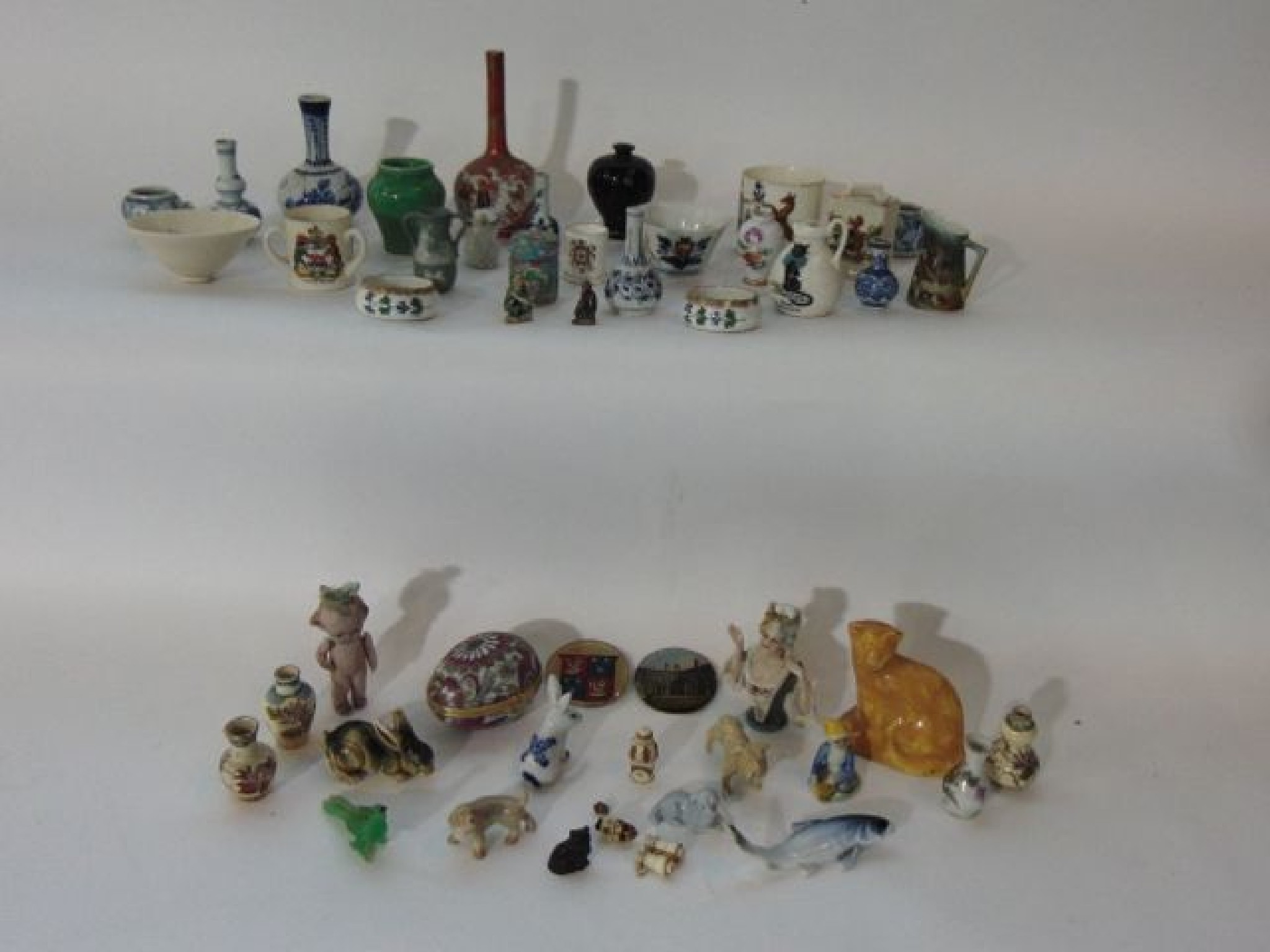 Appraisal: A quantity of miniature ceramics including an oriental Kutani type