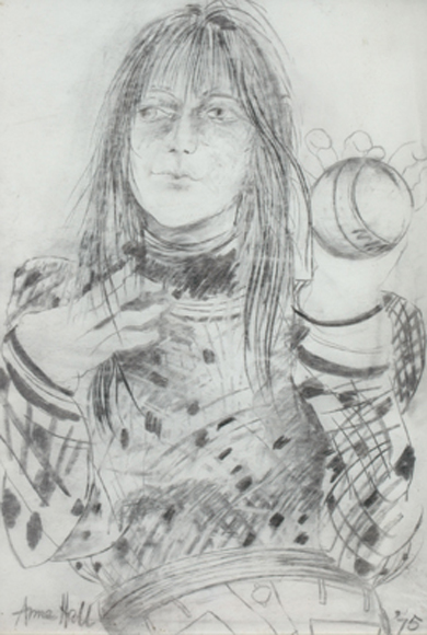 Appraisal: Anne Hall born Self Portrait pencil signed 'Anne Hall' lower