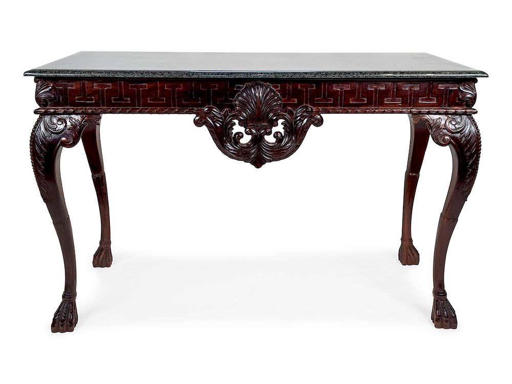 Appraisal: A George II Style Carved and Ebonized Console A George