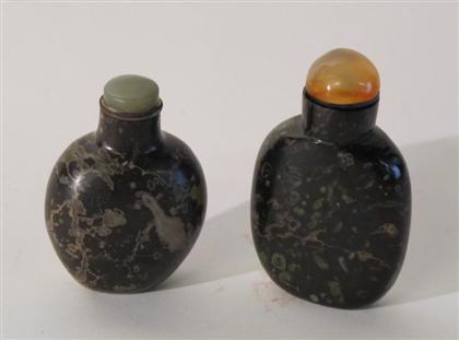 Appraisal: Two Chinese volcanic rock snuff bottles th th century