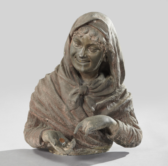 Appraisal: Italian Patinated Spelter Bust of The Gypsy Fortune-Teller fourth quarter