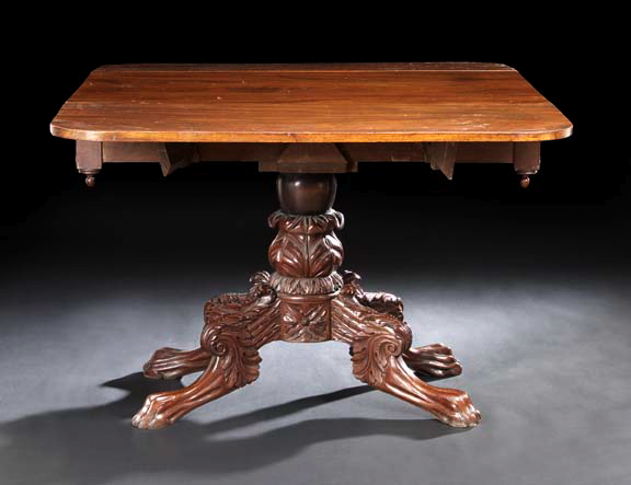 Appraisal: American Classical Mahogany and Brass-Banded Breakfast Table first quarter th