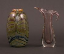 Appraisal: Carlson Glass Vase Blown glass vase is made from translucent