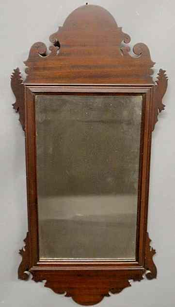 Appraisal: Chippendale style mahogany mirror x