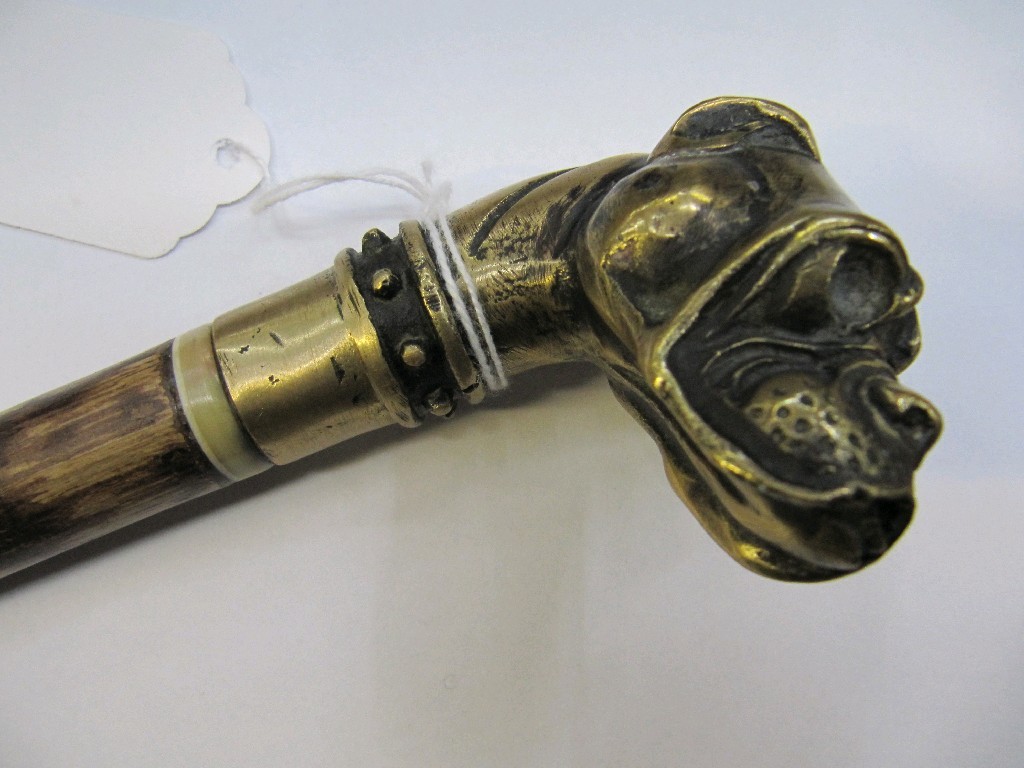 Appraisal: Walking stick with brass handle modelled as a boxer dog's