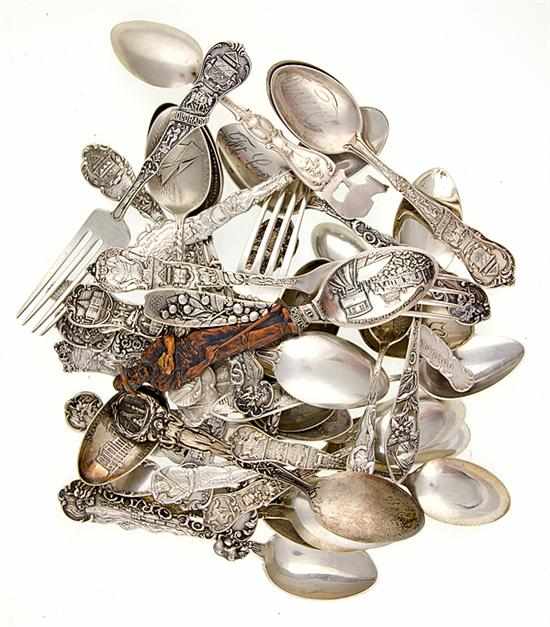 Appraisal: Collection of sterling Colorado souvenir spoons and forks late th