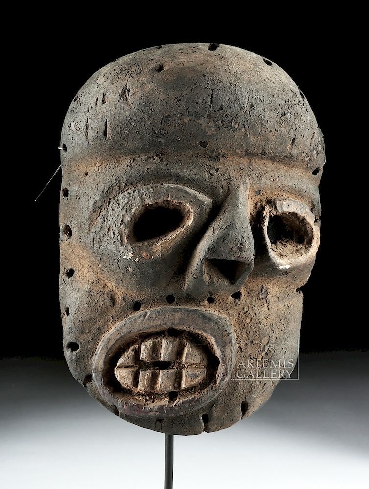 Appraisal: th C African Ibibio Painted Wood Ekpo Mask Western Africa