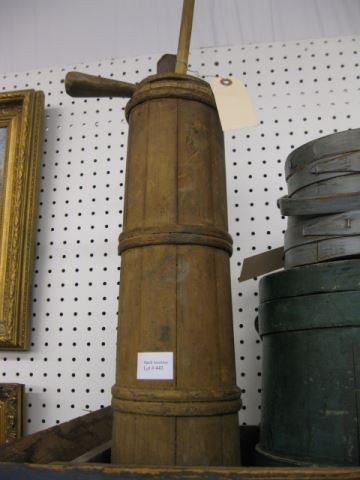 Appraisal: Small Wooden Butter Churn tall body