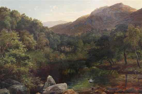 Appraisal: C Smith oil on canvas 'River Dee near Llancolan North