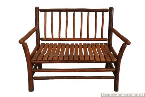 Appraisal: 'S SIGNED OLD HICKORY SETTEE W x H x D