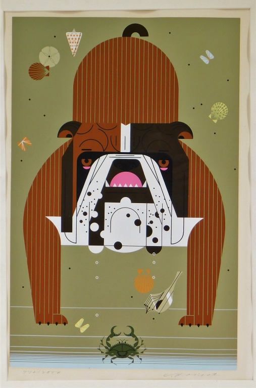 Appraisal: CHARLEY HARPER MODERNIST BULLDOG CRAB SERIGRAPH Ohio West Virginia -