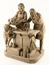 Appraisal: PLASTER SCULPTURE - Rogers Group 'Weighing the Baby' marked 'John