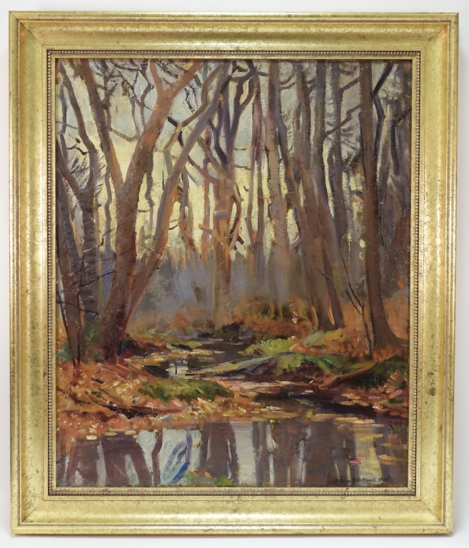 Appraisal: HELENA STURTEVANT REFLECTIVE WOODLAND O C PAINTING Rhode Island -