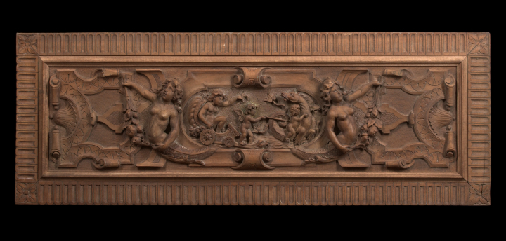 Appraisal: Italian Carved Walnut Supra Porta Panel th century of rectangular