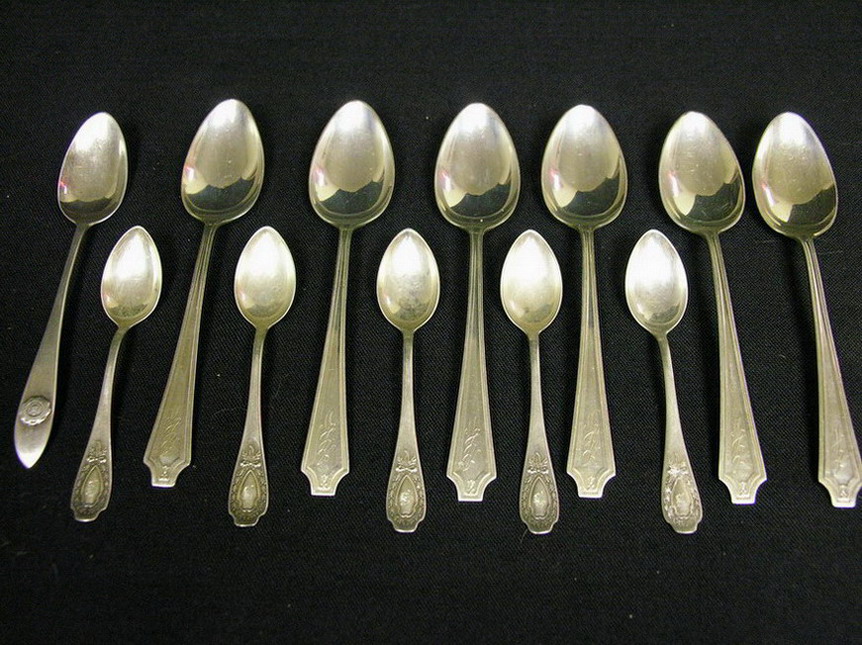 Appraisal: PIECE LOT STERLING FLATWARE Includes - University of Michigan spoon