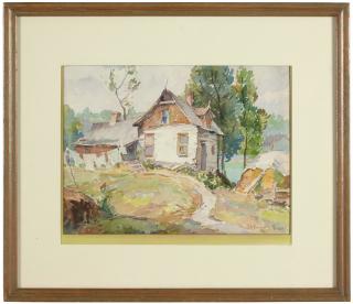 Appraisal: Fred Schook Small house in a landscape signed and dated