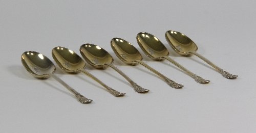 Appraisal: A matched set of six th Century silver gilt dessert