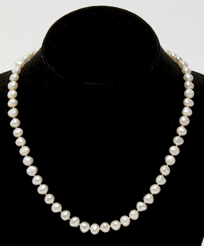 Appraisal: K Gold Baroque Freshwater Pearls Necklace Baroque freshwater pearls necklace