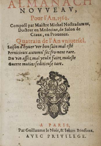 Appraisal: Almanach Nouveau Pour l'An Title and calendar printed in red