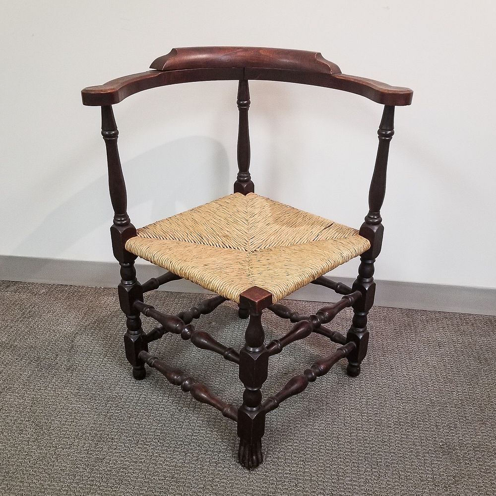 Appraisal: Queen Anne Stained Maple Roundabout Chair Queen Anne Stained Maple