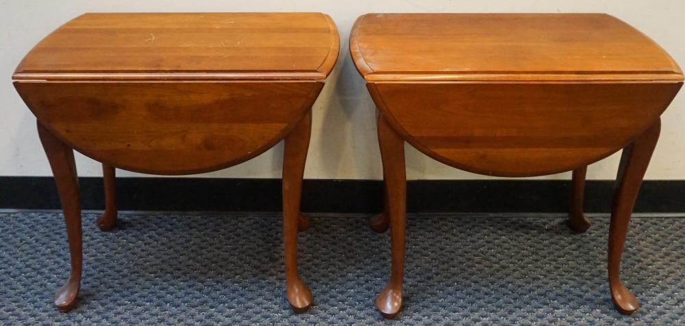 Appraisal: Pair Queen Anne Style Cherry Drop-Leaf Side Tables x x