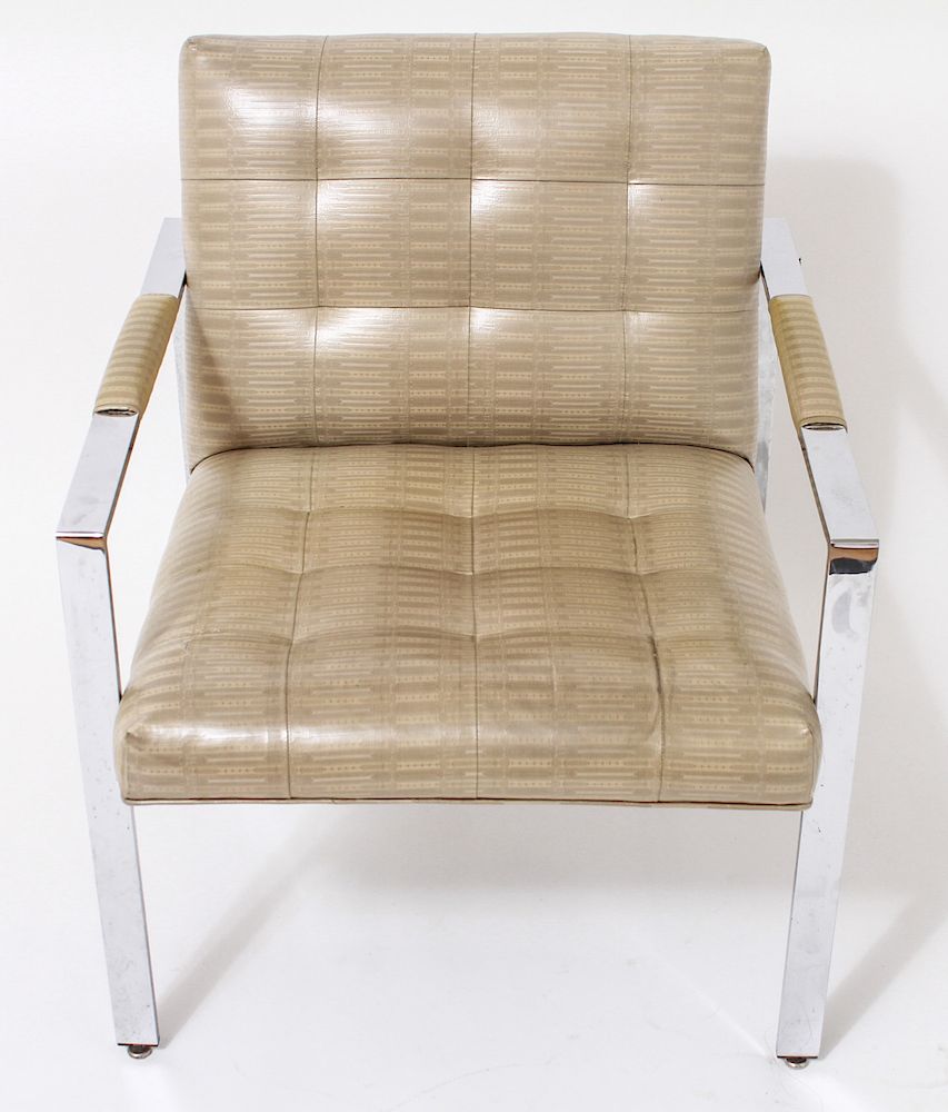 Appraisal: Milo Baughman Mid-Century Modern Armchair Milo Baughman mid-century modern open