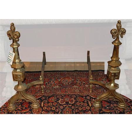 Appraisal: Pair of Victorian Gothic Revival Andirons Estimate -