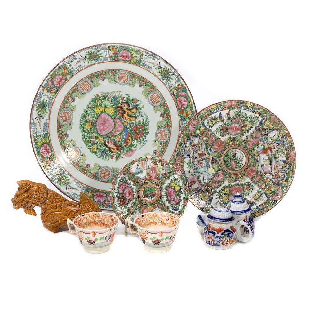 Appraisal: Large Collection of Export Ceramics Including Famille Rose platter and