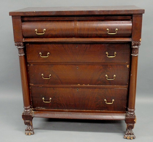 Appraisal: Empire mahogany chest of drawers h x w x d