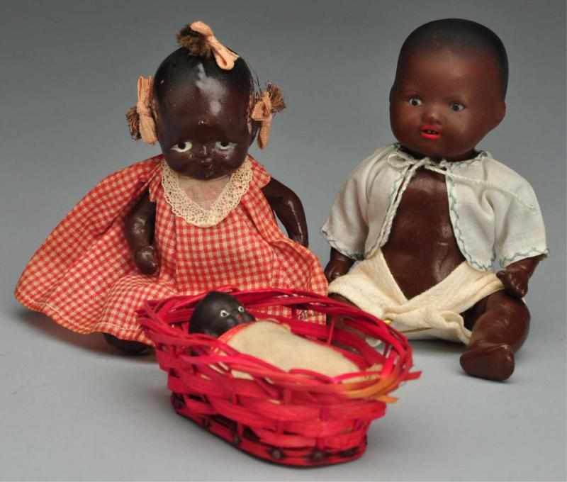 Appraisal: Lot of Black Dolls Description Tiniest rare size A M