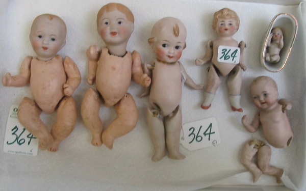 Appraisal: A COLLECTION OF ALL BISQUE AND BISQUE HEAD BABY DOLLS