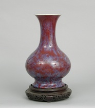 Appraisal: Chinese Flambe Vase ca Early th Century Ching Dynasty transmutated