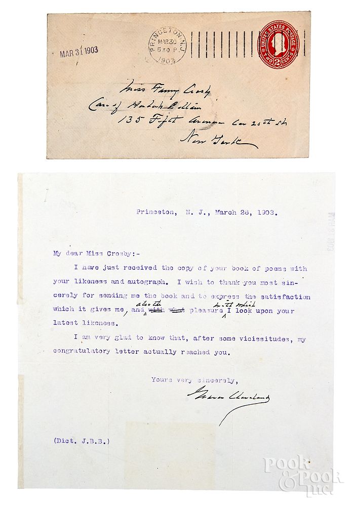 Appraisal: Grover Cleveland signed typed letter Grover Cleveland signed typed letter