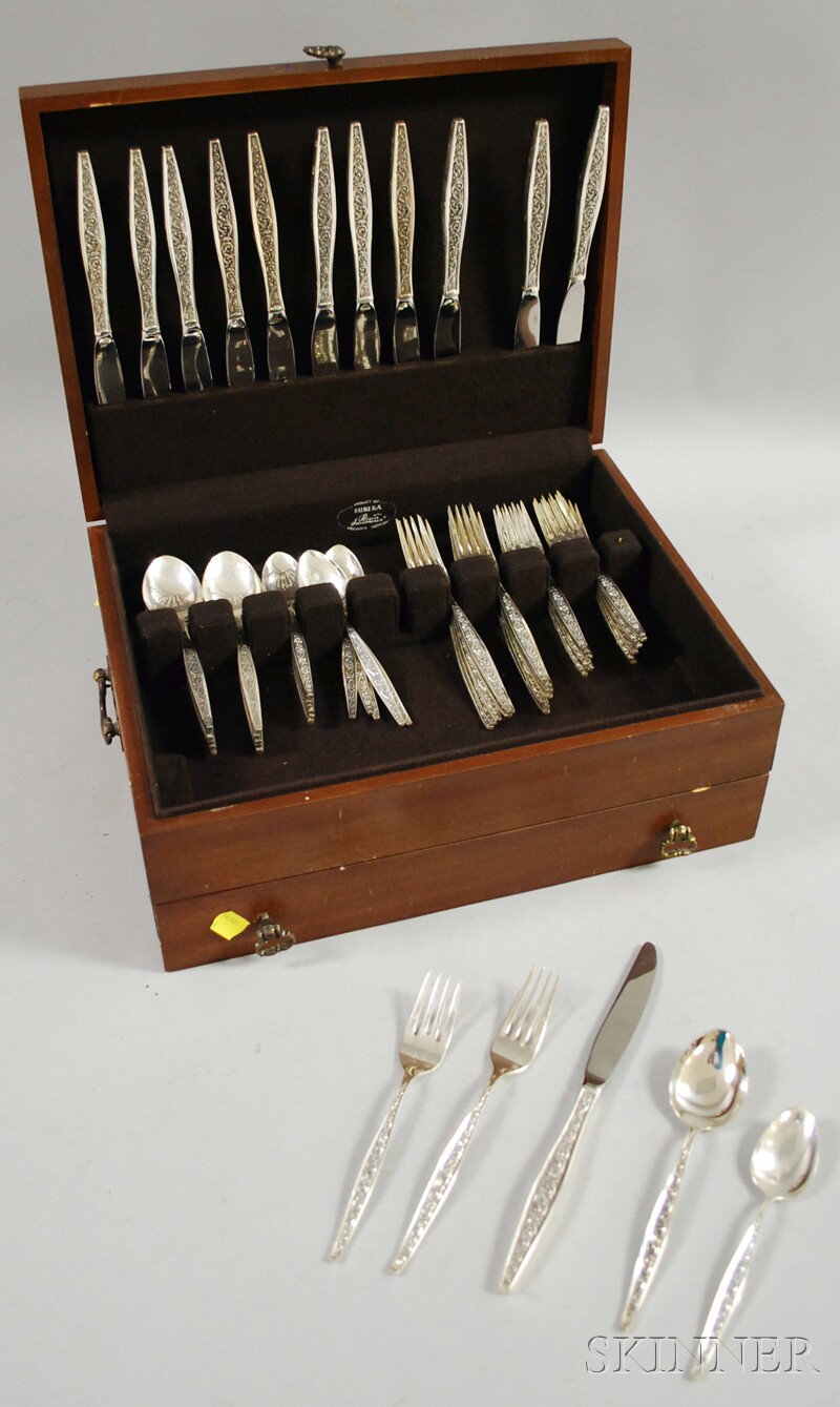 Appraisal: Reed Barton Renaissance Scroll Sterling Silver Flatware Service for Twelve