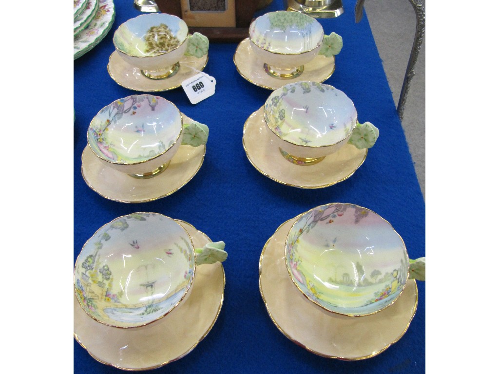 Appraisal: Set of six Paragon cabinet cups and saucers each with