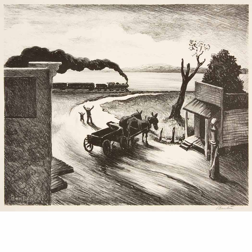 Appraisal: Thomas Hart Benton - EDGE OF TOWN FATH Lithograph signed